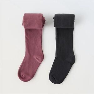 ZARA TWO-PACK OF PLAIN TIGHTS